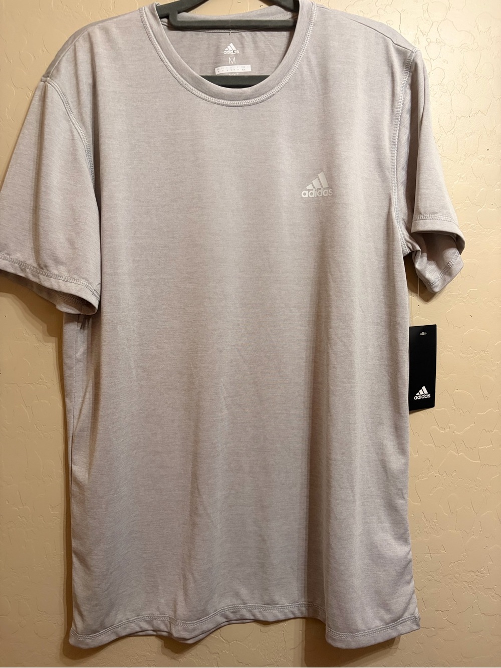 adidas Men’s Short-Sleeve Crewneck Golf Tee in Light Gray